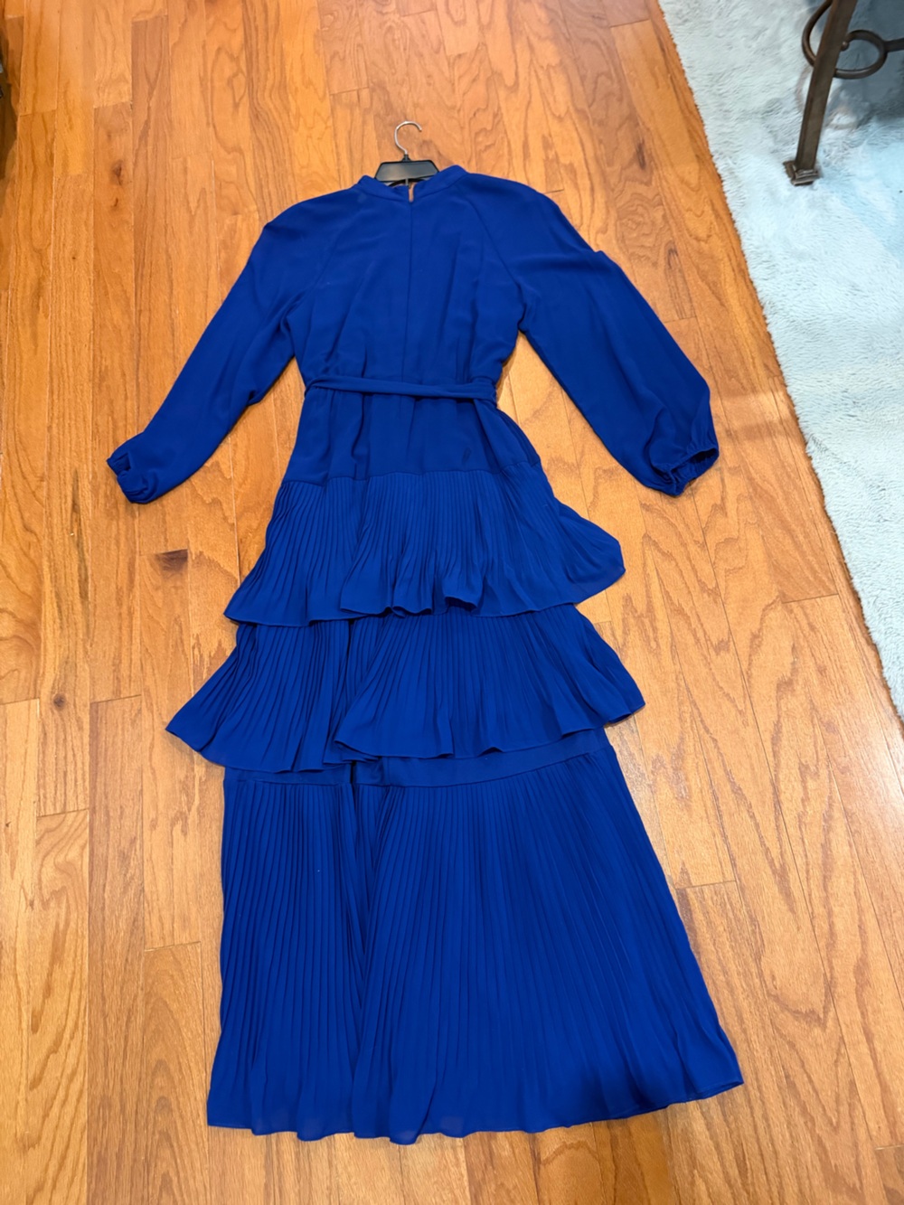 Elegant long sleeve blue dress. Worn once for a wedding.